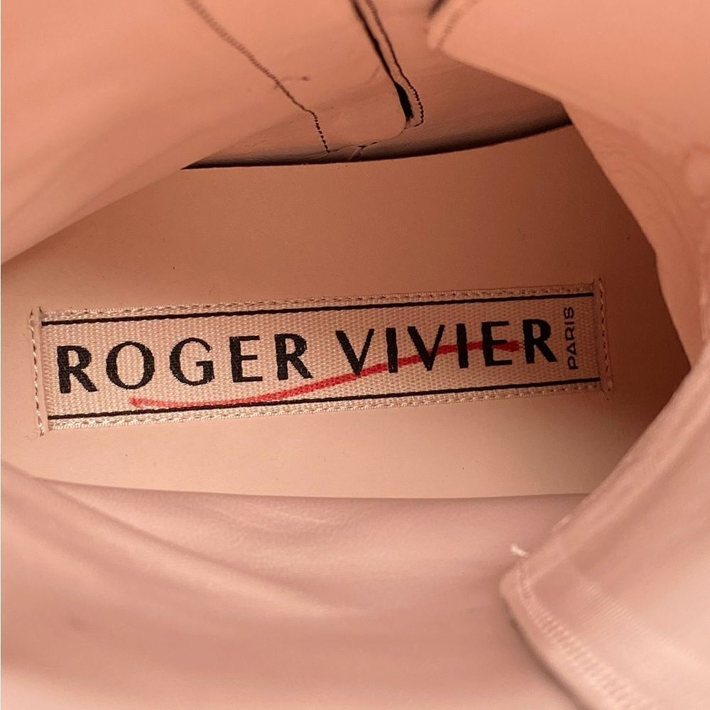 Roger Vivier Walkyviv Calfskin Crystal-Buckle Mid Boots size 41.5 - Picture 11 of 15